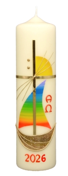 Ostertischkerze 270/70 mm, Dek. 3057